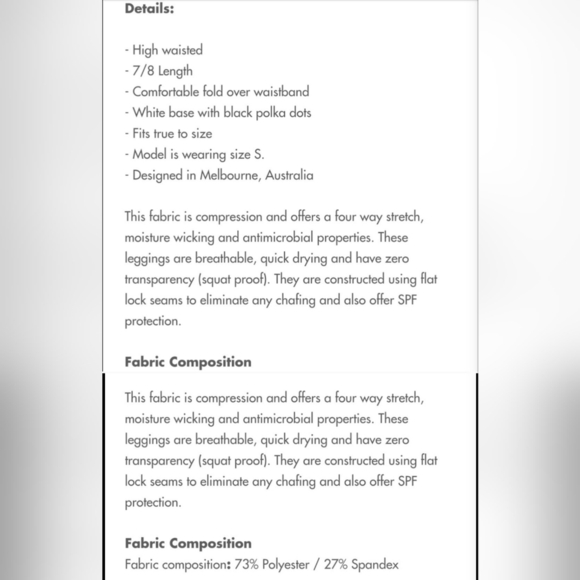 Allfenix White And Black Montana 7/8 Leggings Size S - Picture 14 of 16